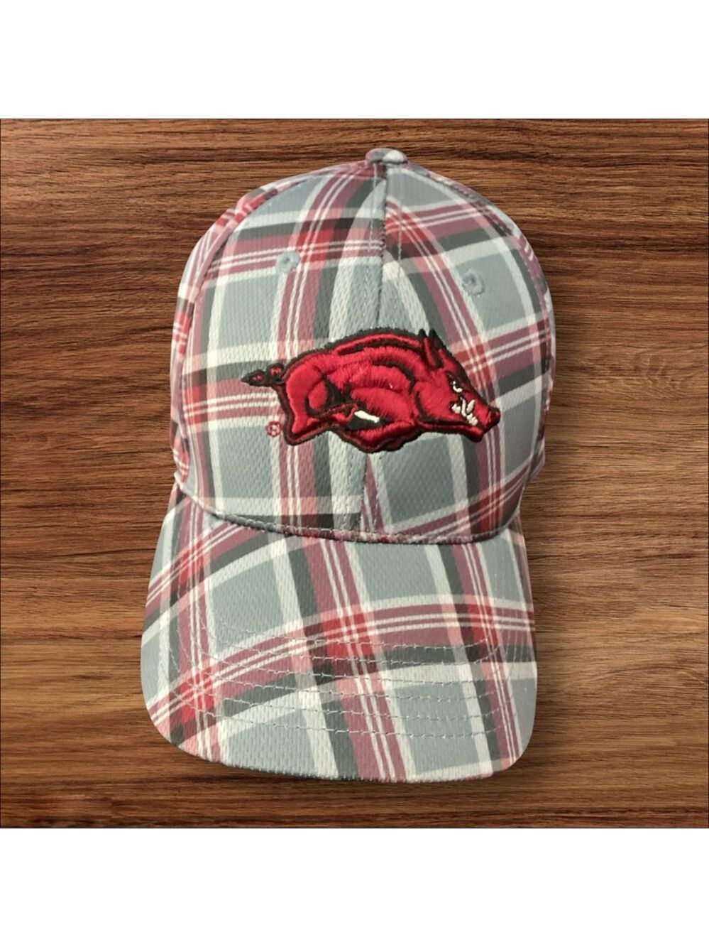 Russell Arkansas Razorbacks Plaid Hat One Size Grey Red College
